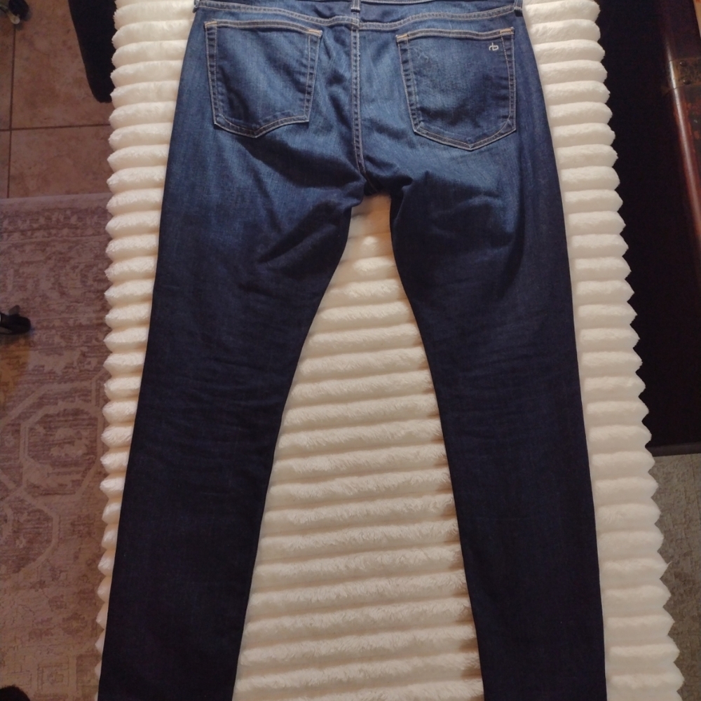 rag & bone Dre Low Rise Boyfriend Jeans Womens 32 Dark Wash/Yesler Frayed Hem - Picture 8 of 15